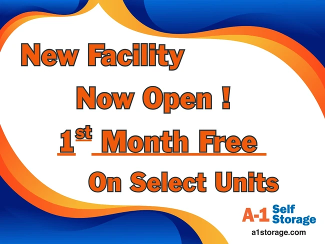 New Facility Now Open! 1st Month Free on Select Units